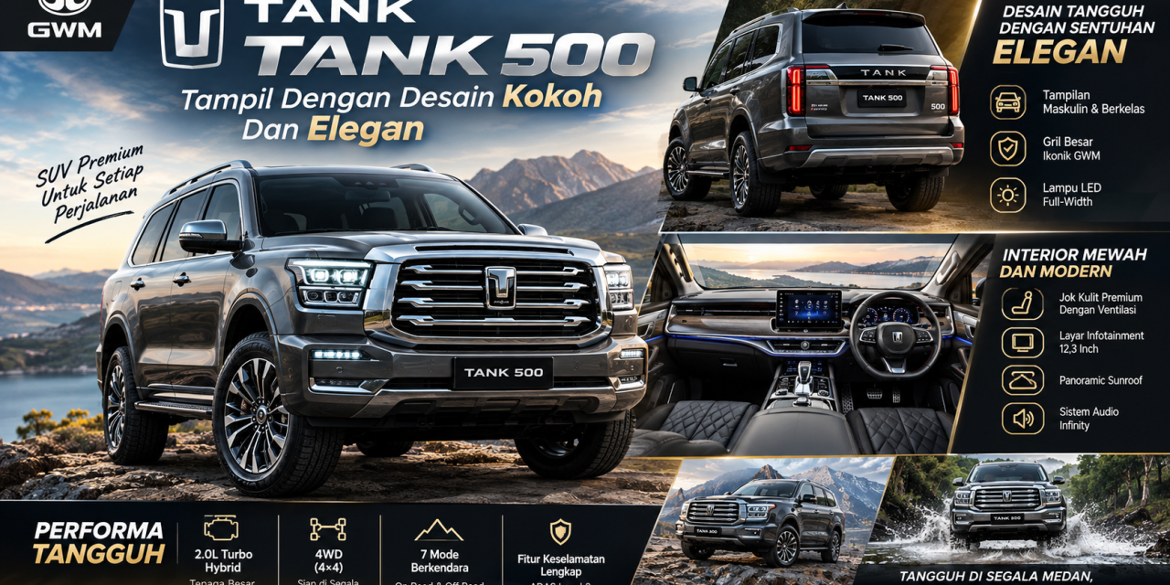 GWM Tank 500 Tampil Dengan Desain Kokoh Dan Elegan